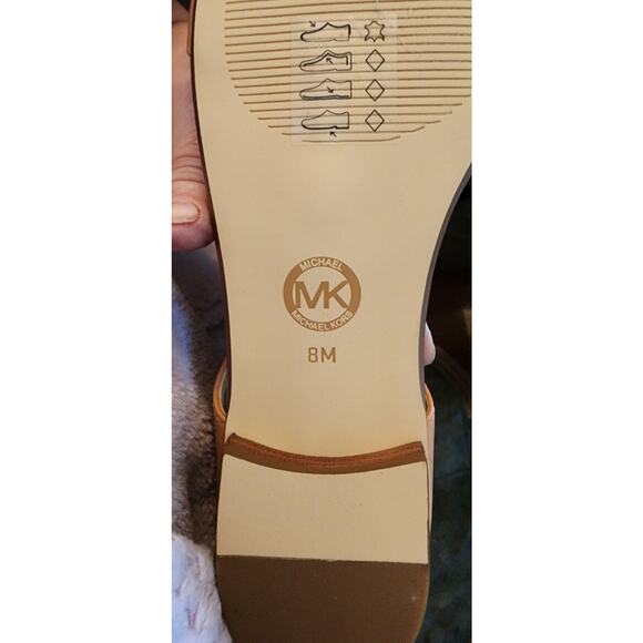 Michael Kors Sofia Sun Tan Brown Gladiator Open Toe Lace Up Back Zip Sandals 8 - Picture 6 of 7